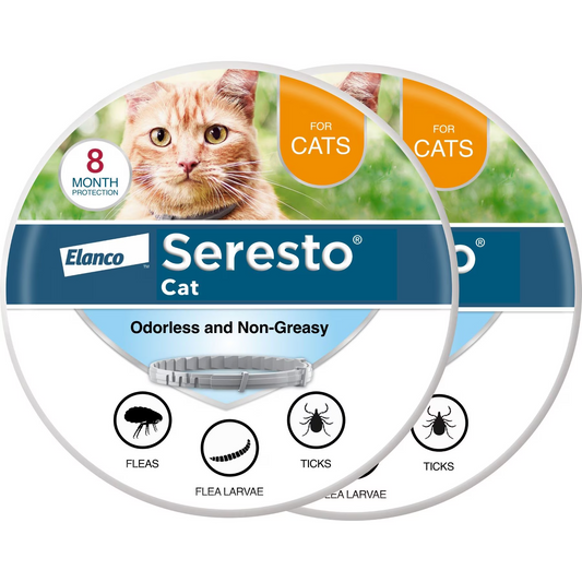 Seresto Flea & Tick Collar for Cats, 2 Collars(16-mos.supply)