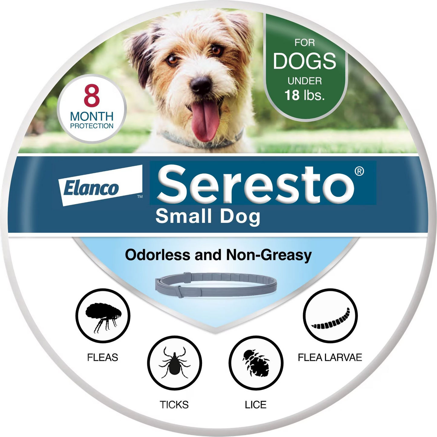 Seresto Flea & Tick Collar for Dogs, over 18-lbs,2 Collars(16-mos. supply)