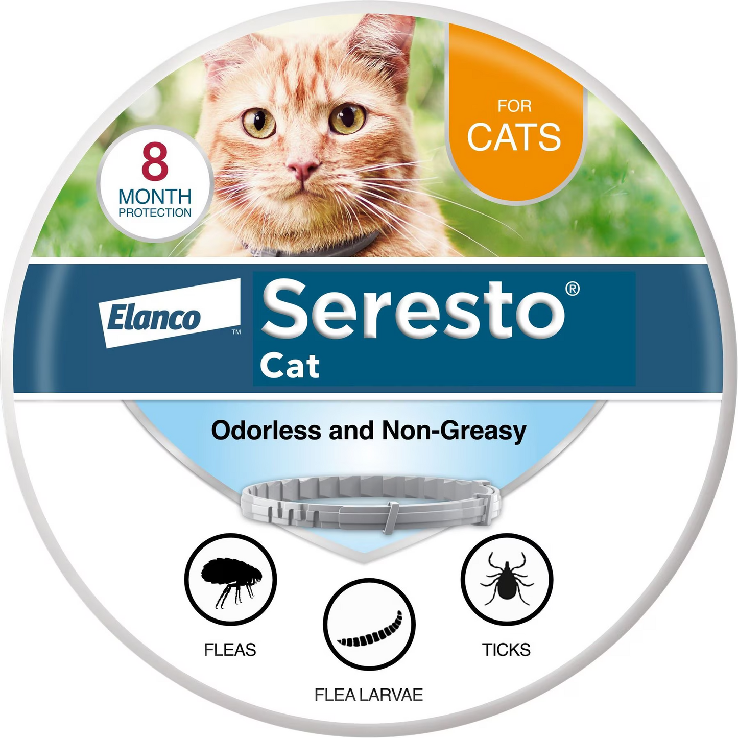 Seresto Flea & Tick Collar for Cats, 2 Collars(16-mos.supply)