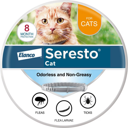 Seresto Flea & Tick Collar for Cats, 2 Collars(16-mos.supply)