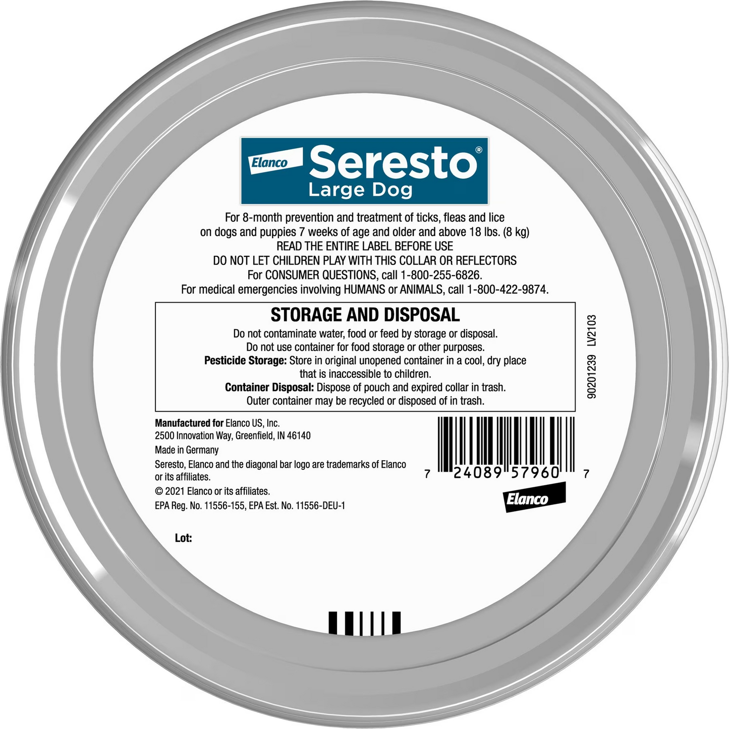 Seresto Flea & Tick Collar for Dogs, over 18-lbs,2 Collars(16-mos. supply)