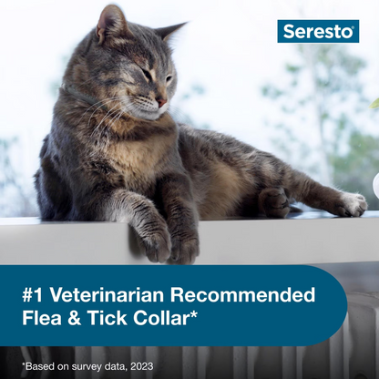 Seresto Flea & Tick Collar for Cats, 2 Collars(16-mos.supply)