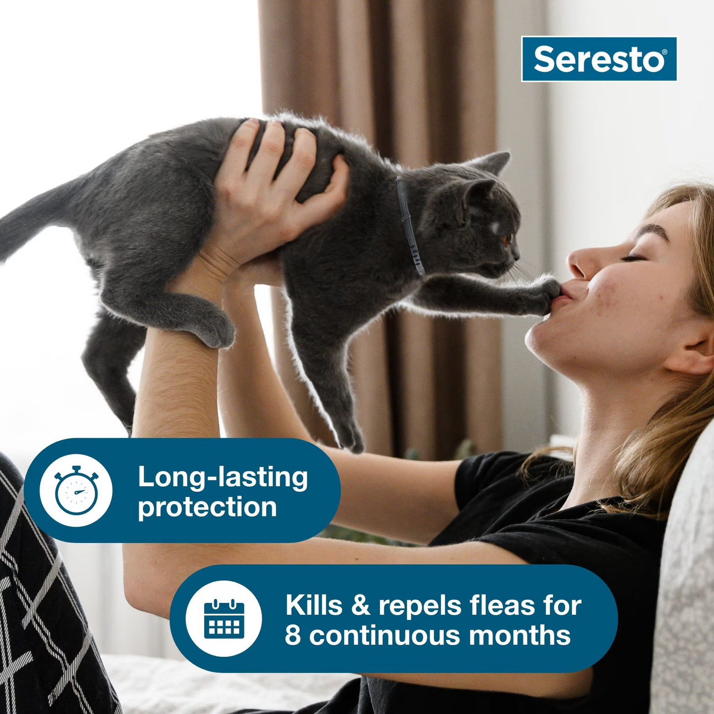 Seresto Flea & Tick Collar for Cats, 2 Collars(16-mos.supply)