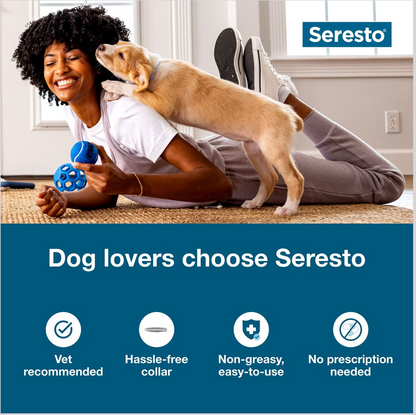 Seresto Flea & Tick Collar for Dogs, over 18-lbs,2 Collars(16-mos. supply)